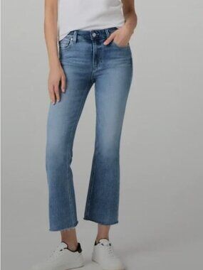 Paige Rory Raw Hem Crop Flare Jeans